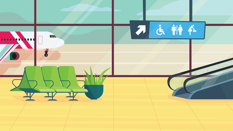 Wartelounge am Flughafen  Illustration