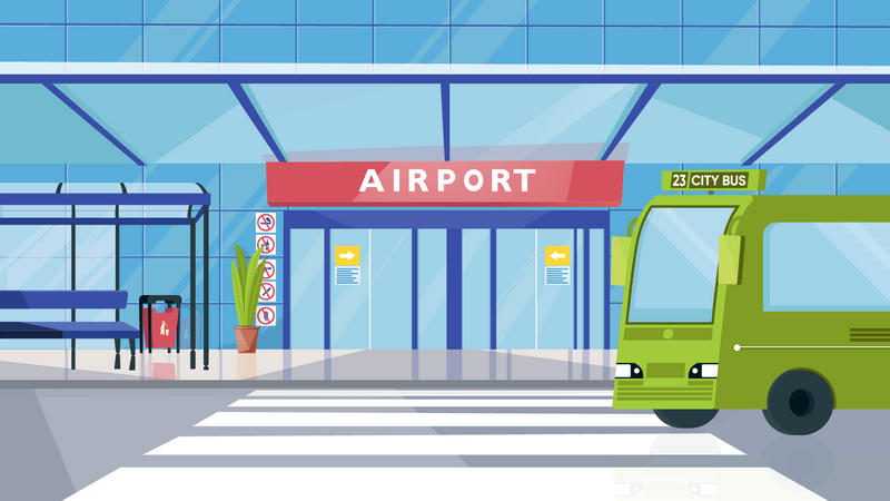 Flughafeneingang  Illustration