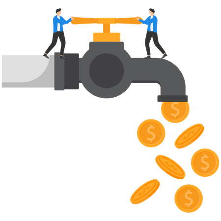 Flujo de caja con pequeños empresarios abren el grifo  Ilustración