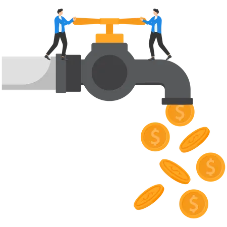 Flujo de caja con pequeños empresarios abren el grifo  Ilustración