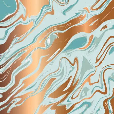 Flüssiges Marmorstrukturdesign, farbenfrohe Marmorierungsoberfläche, goldene Linien, lebendiges abstraktes Farbdesign  Illustration