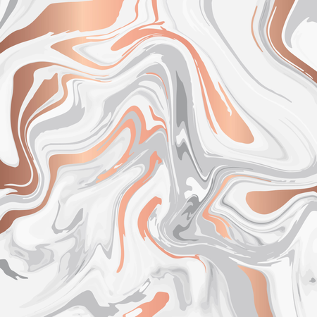 Flüssiges Marmorstrukturdesign, farbenfrohe Marmoroberfläche, kupferglänzende Linien, lebendiges abstraktes Farbdesign  Illustration