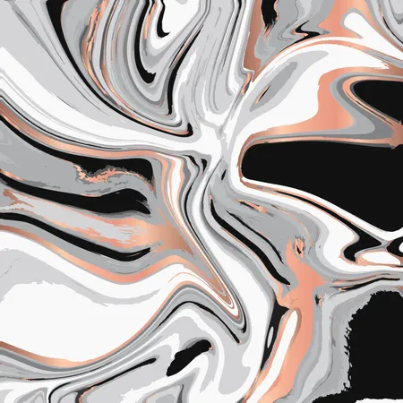 Flüssiges Marmorstrukturdesign, farbenfrohe Marmoroberfläche, kupferglänzende Linien, lebendiges abstraktes Farbdesign  Illustration