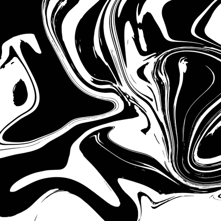 Flüssiges Marmorstrukturdesign, farbenfrohe Marmorierungsoberfläche, schwarz-weiß, lebendiges abstraktes Farbdesign  Illustration