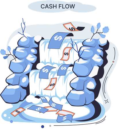 Fluxo de caixa empresarial  Ilustração