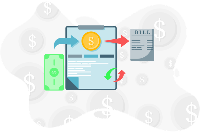 Fluxo de caixa financeiro  Ilustração