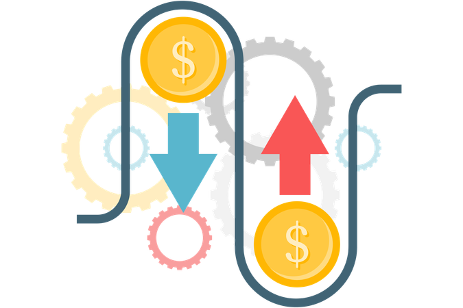 Fluxo de caixa financeiro  Ilustração