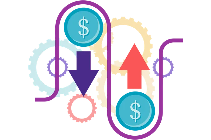 Fluxo de caixa financeiro  Ilustração