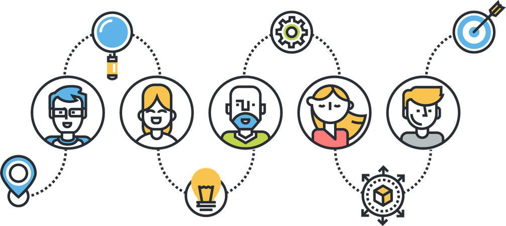 Fluxo de trabalho empresarial corporativo  Ilustração