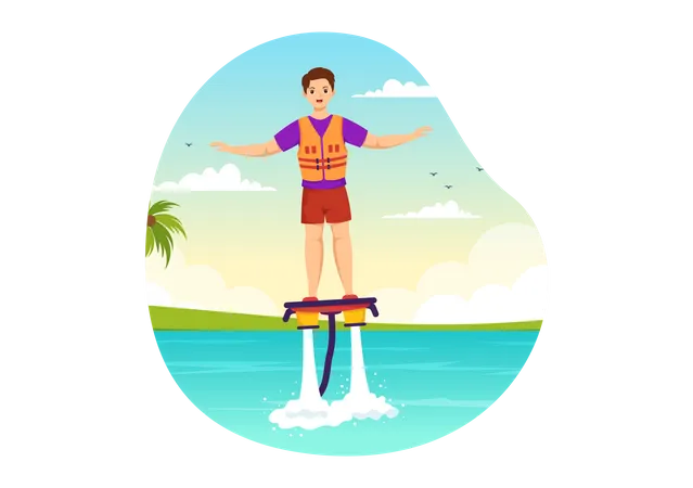 Flyboard sportif  Illustration