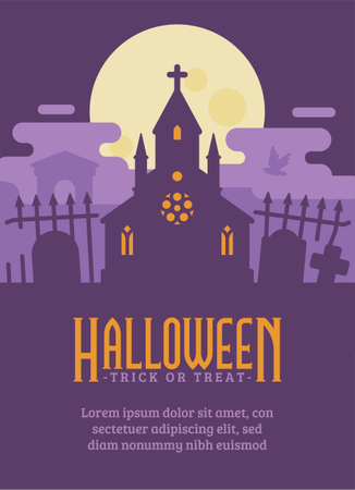 Folheto de Halloween da Capela Fantasma  Ilustração
