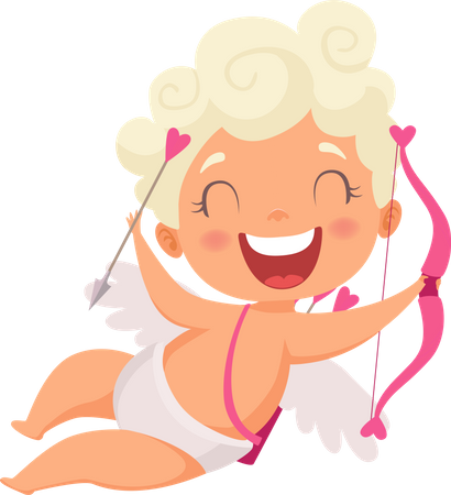 Flying baby cupid  Illustration