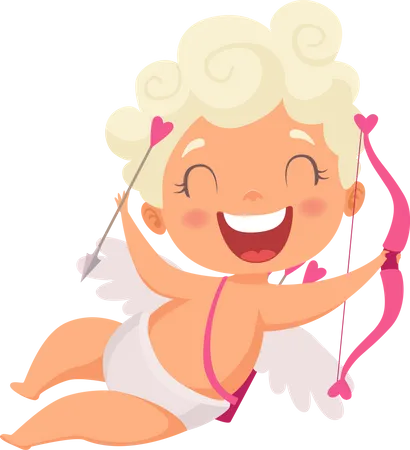 Flying baby cupid  Illustration