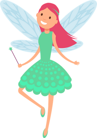 Flying fairies in dress  Illustration