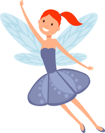 Flying fairies in dress  Illustration