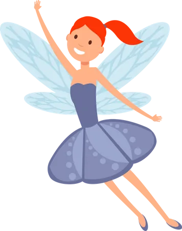 Flying fairies in dress  Illustration