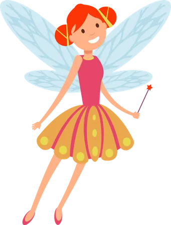 Flying fairies with wings  Illustration