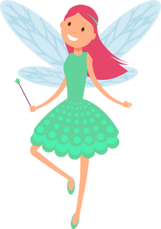 Flying Fairy Girls Illustration