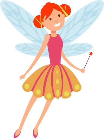 Flying fairy girls with angle wings Illustration