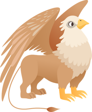 Flying lion  Illustration