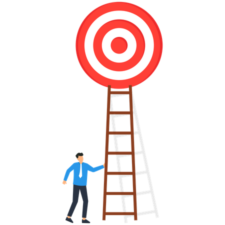 Focus on goal to achieve a success  Illustration