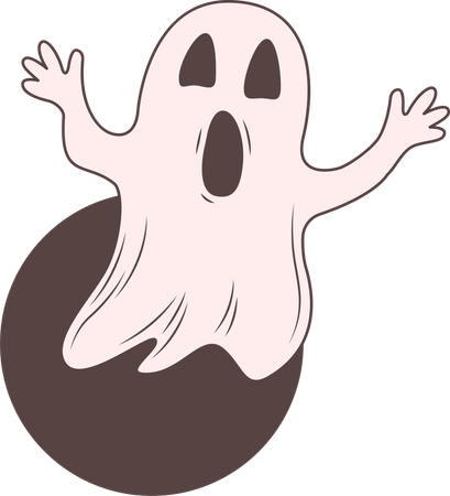 Fantasma assustador, horrível e fofo  Ilustração