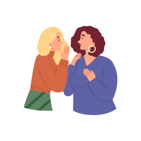 Fofocas sussurram sobre amigos  Ilustração
