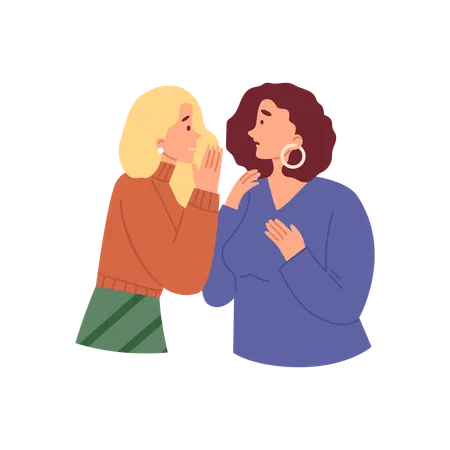 Fofocas sussurram sobre amigos  Ilustração