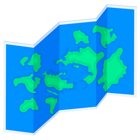 Foldable World Map  Illustration