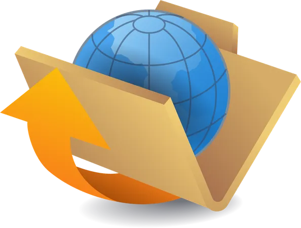 Folder and earth internet  Illustration