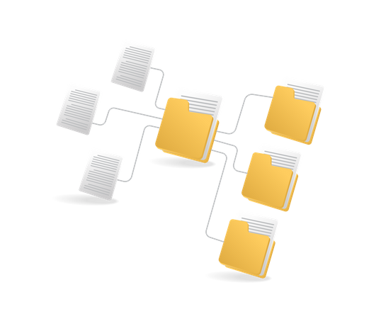 Folder branch network  Illustration