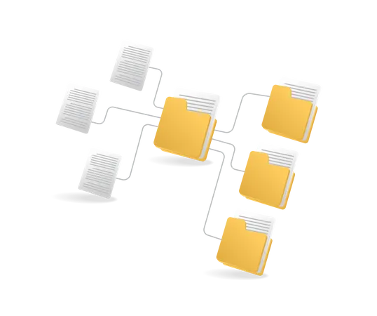 Folder branch network  Illustration