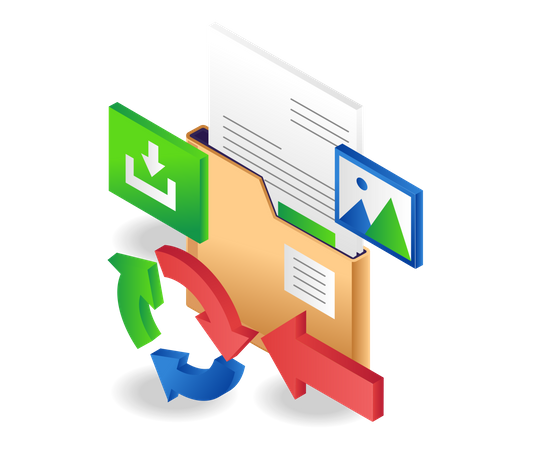 Folder data circulation  Illustration