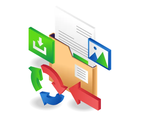 Folder data circulation  Illustration