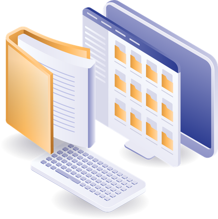 Folder data maintenance on computer  Illustration