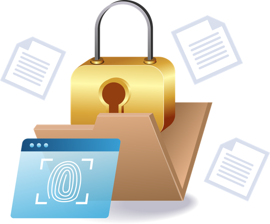 Folder data security fingerprint lock  Illustration