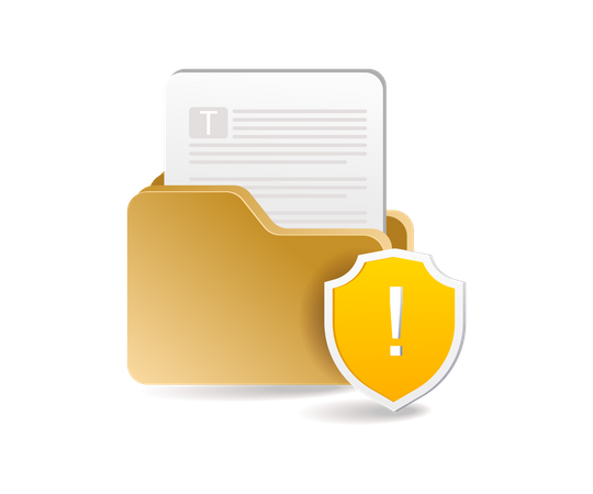 Folder data security warning  Illustration