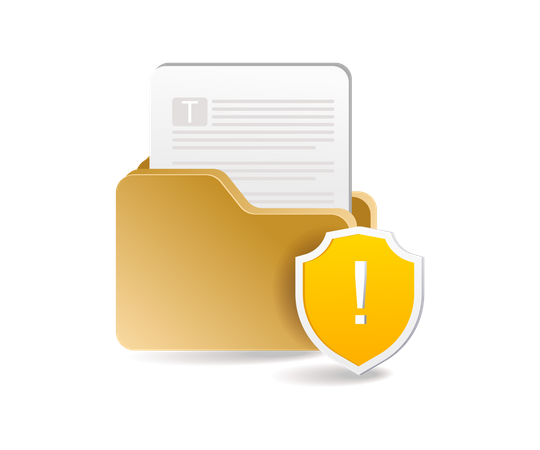 Folder data security warning  イラスト