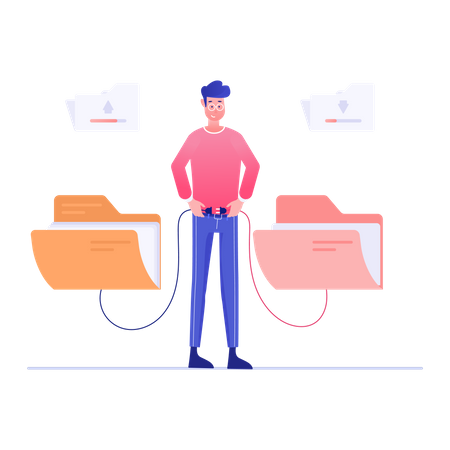 Folder data transfer  Illustration