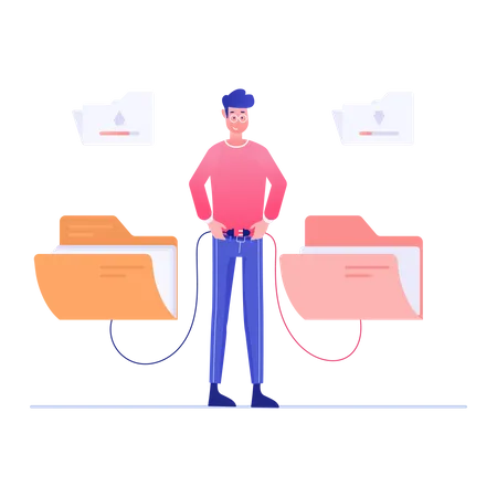 Folder data transfer  Illustration