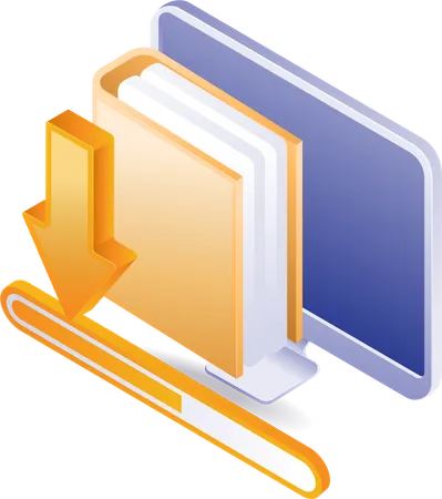 Folder downloading process in computer  Illustration