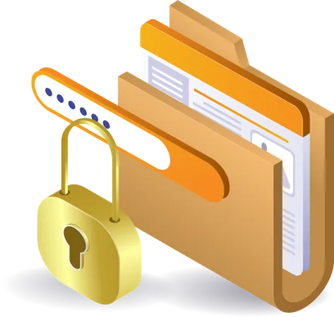 Folder file security key password  Illustration