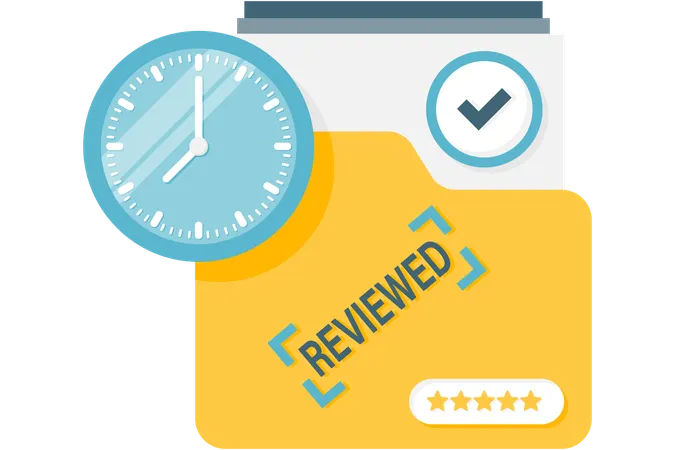 Folder marked review  Illustration