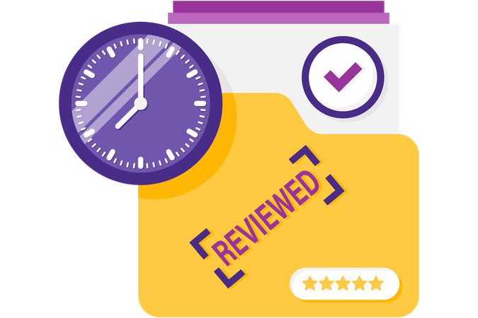 Folder marked review  Illustration