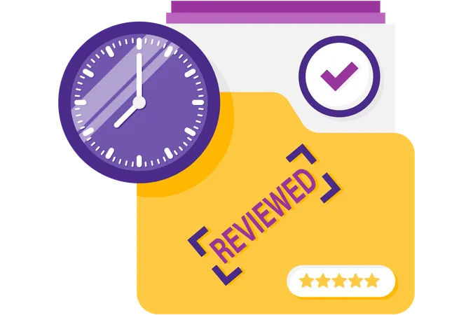 Folder marked review  Illustration