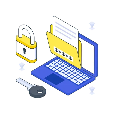 Folder Password of laptop  Illustration