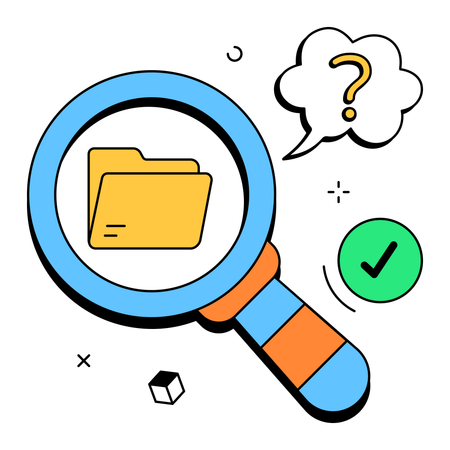 Folder research for customer support with check mark  Illustration
