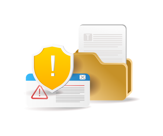 Folder security warning  Illustration