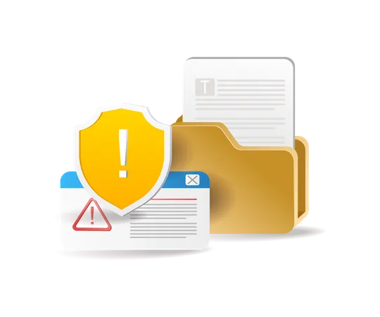 Folder security warning  Illustration