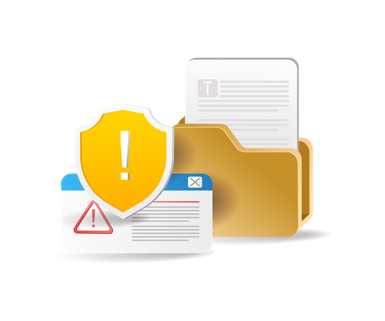 Folder security warning  イラスト